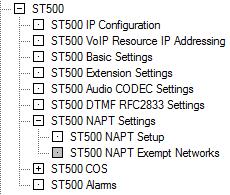 Note2: If NAT is enabled, then RTP/RTCP port(s) assigned in Easy Edit > Applications > ST500 > ST500 VoIP Resource IP Addressing must be forwarded from the router to the VOIPDB DSP IP