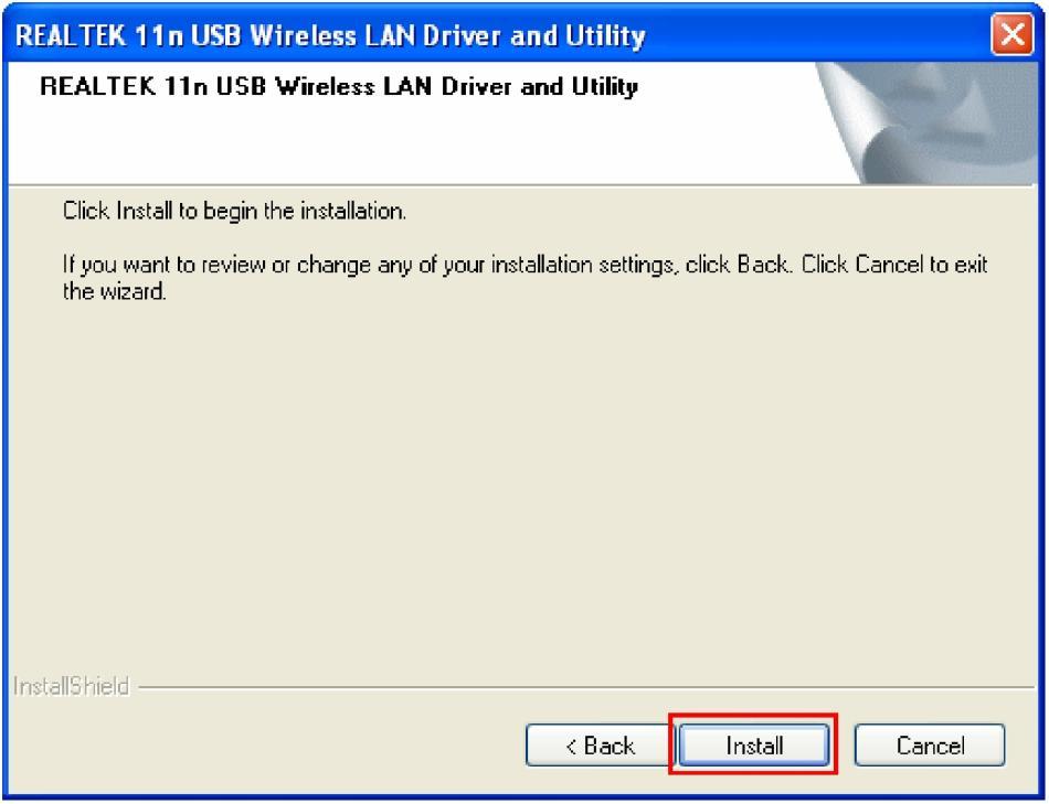 4. Click Install to WLAN