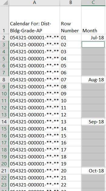 Formatting, cont d Your spreadsheet should show Column C as still highlighted, but the cells with actual data are not