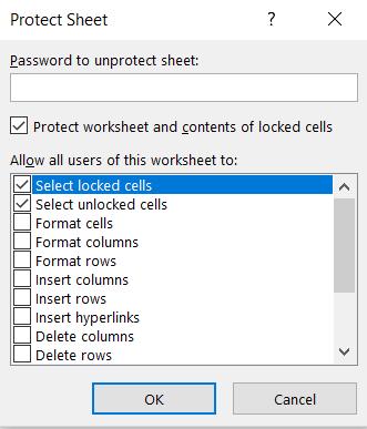 Protect Drop Down Options Right click on the