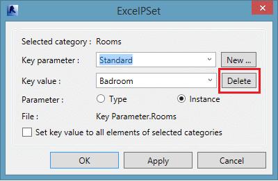5. Repeat the command to set the value of the key parameter for the other elements within the category, by selecting the appropriate key parameter and its desired value.