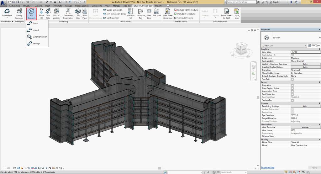 BIM Connect 1: Compliancy with Autodesk Revit 2016 The new BIM Connect 2016 is included in Advace PowerPack 2016 for Revit, which is