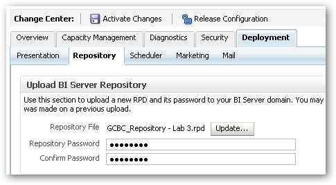 The Repository can be configured within the Enterprise Manager. See Note 1 below.