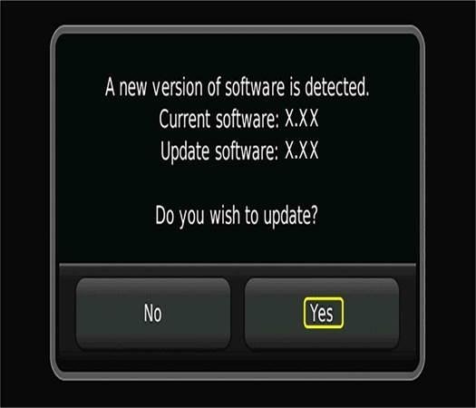 7) >>>Press Yes to continue and proceed with the Garmin software update, proceed to Step #24. 24. The first step in the update is system recover.