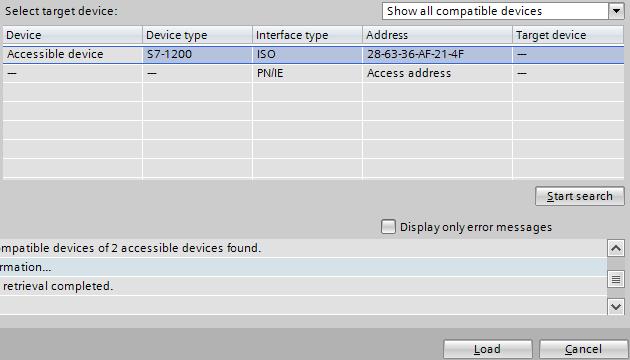 Select "PN/IE" as the type of PG/PC interface.