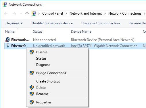 Windows 10 icon. 2. Open the menu item "Change adapter settings" 3.