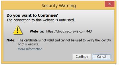 If you get a pop-up Security Warning