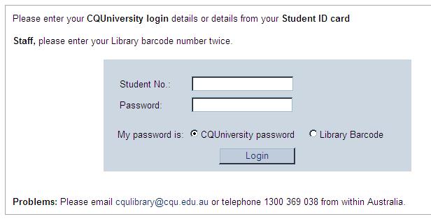 When trying to access a database off campus, you will be asked to authenticate yourself by entering your student number