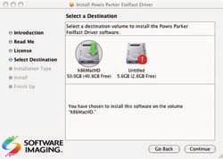 IV INSTALLING PRINTER SOFTWARE (Mac OSX Continued) A dialog box appears asking you to verify that you agree with the terms of the Software License