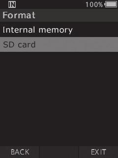 Formatting the memory card [Format] Memory cards that have
