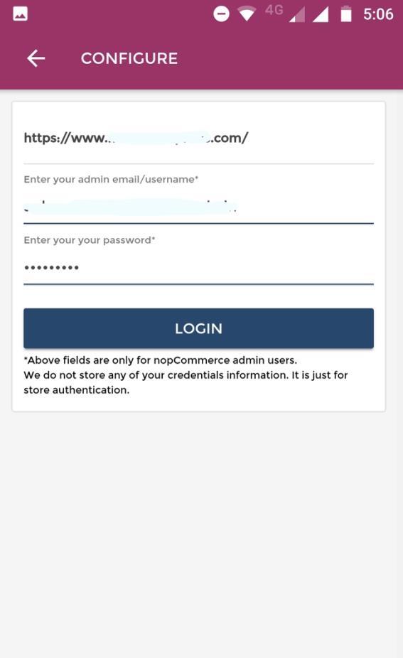 login. *We do not store any of your credentials information.