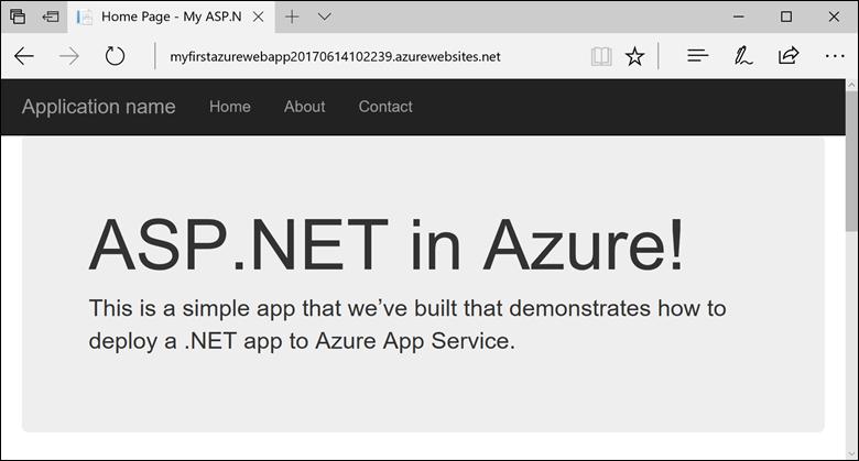 On the publish page, select Publish. When publishing completes, Visual Studio launches a browser to the URL of the web app.