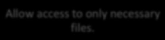 access to only necessary files.