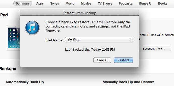 Backing up to itunes!