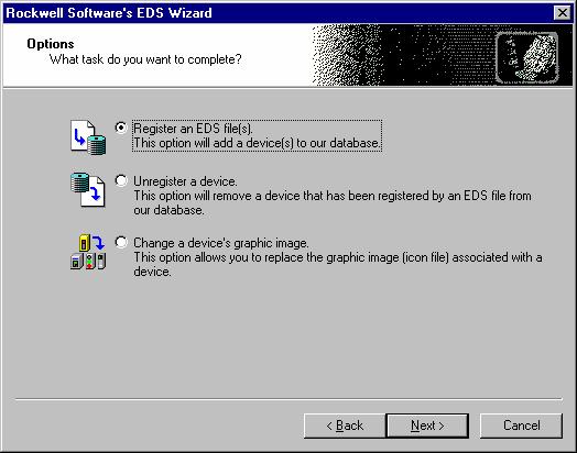 Register The EDS File Select the Register an