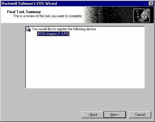 Register The EDS File The EDS Wizard will prompt you to register