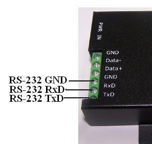 Installation For converting RS-232 to RS-485, connect the data cable to TxD, RxD and GND signals in upstream ports of