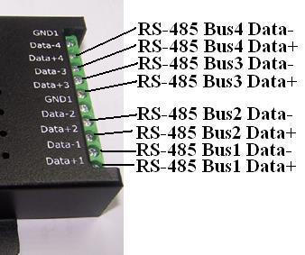 For converting RS-485 to RS-485 hub, connect the data cable to the Data+, Datain upstream ports of  You need to