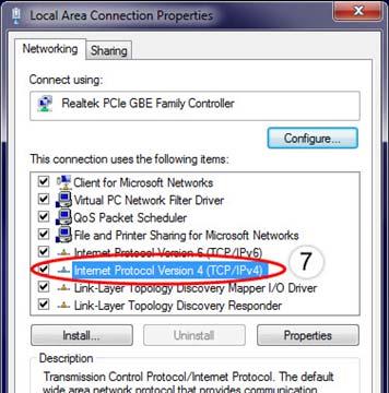 From the Local Area Connection Status window, select Properties 7.