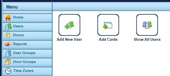 Step 9: Add User Card(s) Must be sequential 9a. From the Home Menu, select Add Cards by clicking on the icon 9b. Enter the First Card number.
