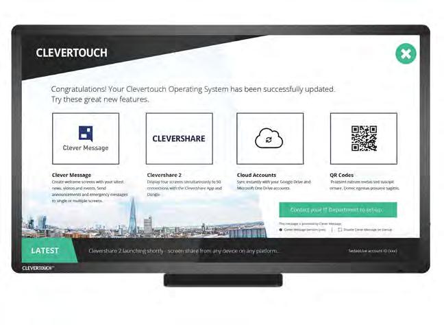 Live video streaming Broadcast live or prerecorded audio and video to your screens. Group your screens Send messages to groups of Clevertouch displays simultaneously.