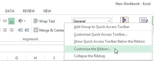 Customize The Ribbon Don t settle for out-of-the box setup. The 2013 version allows you to personalize Excel to fit your work style and needs.