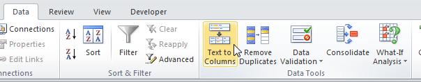 Text To Columns To separate the contents of one Excel cell into separate columns, you can use the 'Convert