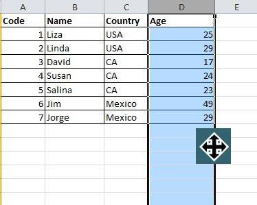 Speedily Move and Copy Data In Cells If you want to move one column of data in a spreadsheet, the fast way is to choose it and move the pointer to the border, after it turns to a