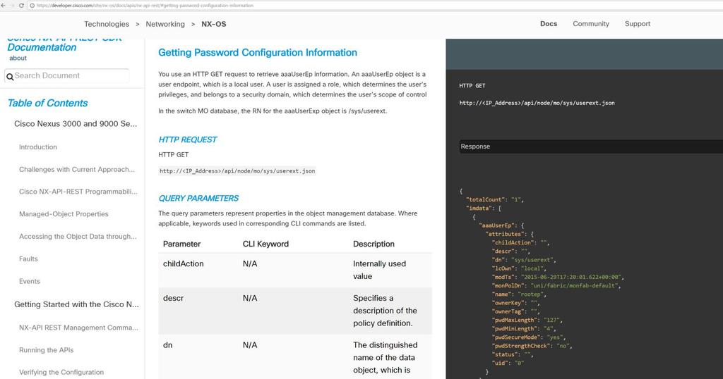 NX-API REST Documentation https://developer.cisco.