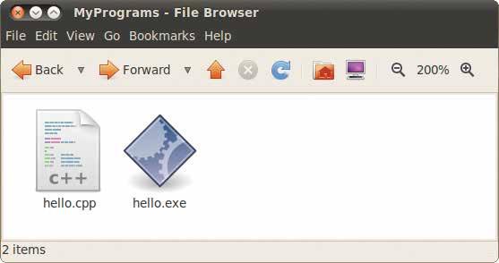 cont d 5 To run the generated executable program file in Windows, simply enter the file name at the prompt in the MyPrograms