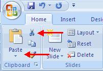 Select the item(s) that you wish to copy On the Clipboard Group of the Home Tab, click Copy Select the item(s) where you would like to copy the data On the Clipboard Group of the Home Tab, click