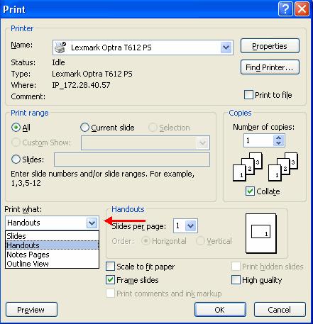 To print preview: Click the Microsoft Office Button Place the cursor over Print