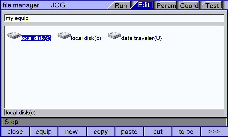 9. Program saving & editing 9.4 File management In the file management interface, you can manage the system files.