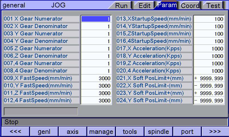 9. Program saving & editing Comprehensive parameters Comprehensive parameters are a set of functions that aren t classified in details, e.g. home mode, manual speed, etc.