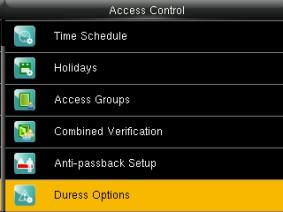Device Operations & Troubleshooting Access Control Settings Press M/OK > Access Control to enter the Access Control setting interface.