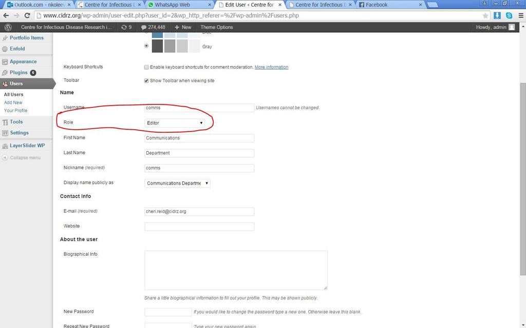 From the above page, you can update the password and other details of the account.