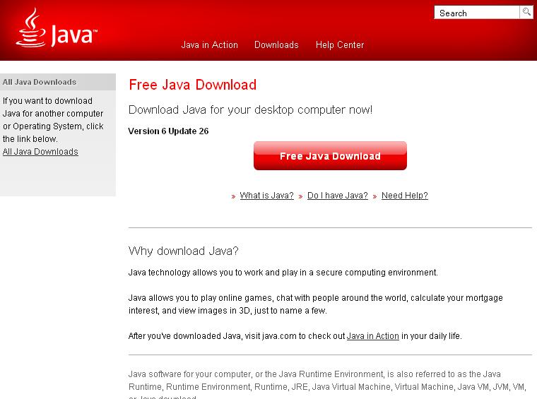 To download JRE use the following link http://java.com/en/download/index.