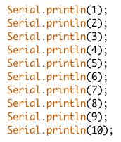 5 LOOPS 18 5 Loops It s common to find yourself wanting your program to do more or less the same thing a bunch of times. Consider the simple case of printing the numbers 1 through 10.