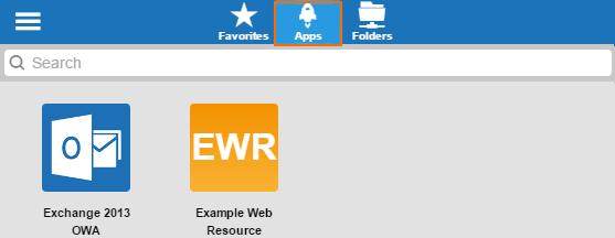 The web resource launches, and you are redirected to the application page.
