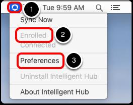 Click Quit. 10. Validate Enrollment To verify that your MacBook enrolled successfully: 1. In the upper-right corner of your screen, click the Hub icon. 2.