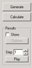 On the left side of the main window is the side bar, Figure 28, where are the buttons Generate for generating the model and applying modified model parameters, Calculate for starting the calculation