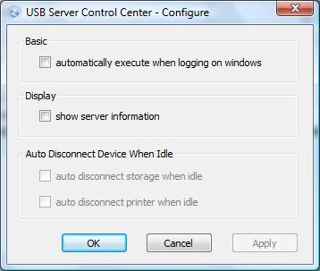 Utility To start the USB Server program, please double click the shortcut icon of the USB Server on the Desktop.
