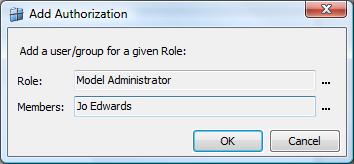 3. To add a role, click the browse button next to the Role field and select the appropriate role from the directory list displayed. Then click OK. (Alternatively, double click on the role) 4.
