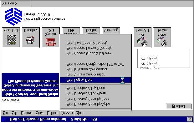 May, 2002 Printing the Transaction Log The Print Log by Date in the Pull Down Menu, allows you to