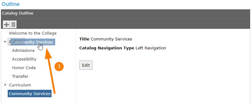 After selecting the navigation type, you must nest your outline items so that they sit in the outline format as follows.