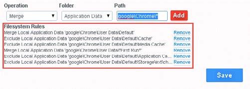 Define all of the known File System locations of Google Chrome in the Portability Ruleset Editor,