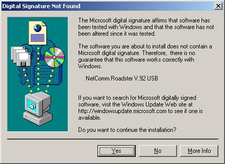 Enter the driver location "D:\DRIVERS\AM5055\WIN2K" (where D:\ is the drive letter of your CD ROM drive) and click on "OK". 19.