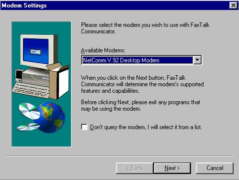 Follow the instructions on screen to install the FaxTalk Communicator software. 4.