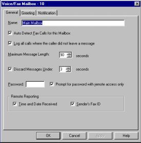 Step 4: Using your Roadster V.92 Modem with FaxTalk Configuring voice/fax mailboxes Voice/fax mailboxes are the basic type of mailbox used by FaxTalk Communicator.