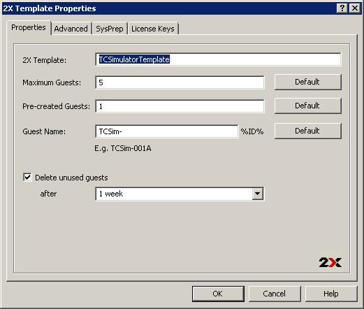 2X Templates Properties Configure Location Where Virtual Guest Clones will be Stored From the Advanced tab you can configure the folder where newly created guest clones